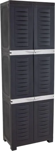 Miniatura 13 de Sunnydaze - Armario de almacenamiento con cerradura, armario de almacenamiento para interiores o garaje con 4 estantes ajustables, 72 pulgadas