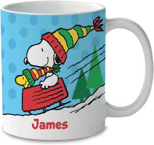 Miniatura 6 de Current Peanuts Snoopy & Woodstock - Taza de cerámica personalizada – Taza de café segura para microondas de 11 onzas, bonitas tazas de personajes