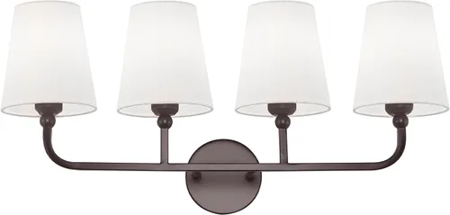 Miniatura 12 de VL837-BG-RA-2 - Lámparas de baño de 2 luces, luces de ratán dorado cepillado, aplique de doble pared con pantalla tejida a mano acampanada, apliques