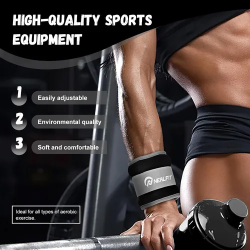 Miniatura 5 de NEALFIT Pesas de tobillo para hombres, mujeres y niños, pesas para piernas, brazos y muñecas con correa ajustable para correr, gimnasia, aeróbica
