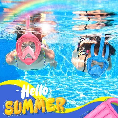 Miniatura 2 de Kids Full Face Snorkel Mask, Snorkeling Gear for Kids, Kids Scuba Mask and Snorkel, Diving Mask, Snorkeling Set, 180 Degree Panoramic View Anti-Fog