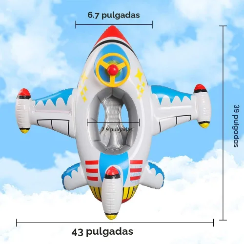 Miniatura 3 de Flotador inflable de piscina para bebé, barco flotante con cuerno de volante para niños pequeños de 1 a 4 años de edad para niños y niñas, inflable