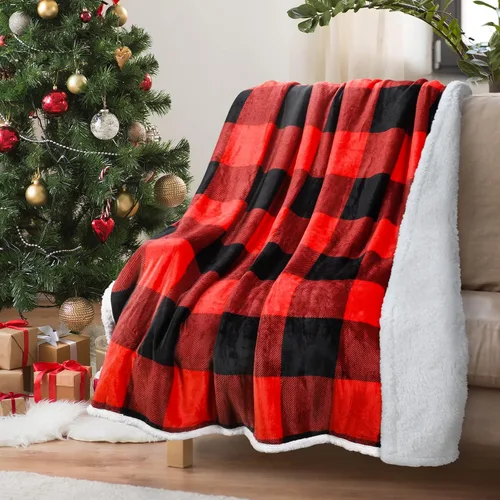 Miniatura 10 de Tirrinia - Manta sherpa de felpa gris de 50 x 60 pulgadas, manta reversible de vellón para cama y sofá, súper suave, cómoda, cálida y mullida manta