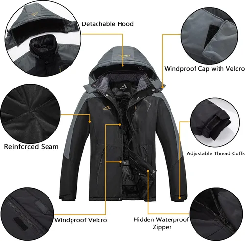 Miniatura 4 de FTIMILD Men's Ski Jacket Waterproof Warm Winter Mountain Windbreaker Hooded Raincoat Snow Jackets