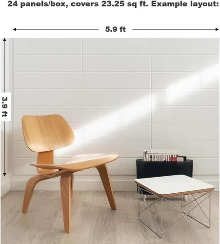 Miniatura 3 de Paneles de pared de fieltro Shiplap para decoración de pared interior, paneles de pared acento para dormitorio, sala de estar y oficina