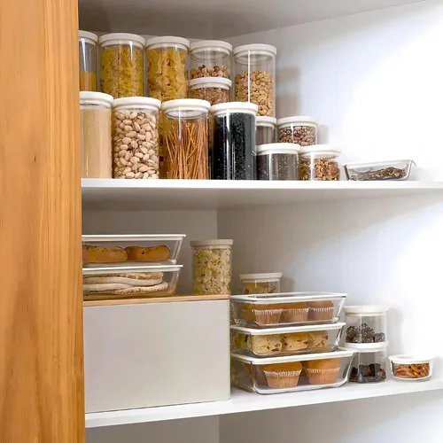 Miniatura 8 de Urban Green Tarro de almacenamiento de alimentos de vidrio con tapa de vidrio, juego de recipientes de alimentos con tapas herméticas, tarro