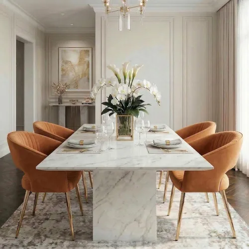 Miniatura 18 de Hyfirm Juego de 2 sillas de comedor de cuero, modernas sillas de cocina color dorado crema con respaldo hueco, sillas laterales tapizadas para sala