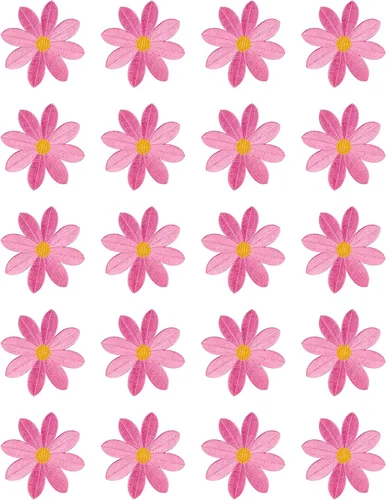 Miniatura 15 de 20 piezas de 2.7 pulgadas de margaritas grandes para planchar, apliques florales bordados para ropa, cortina, almohada, manta, adornos, zapatos