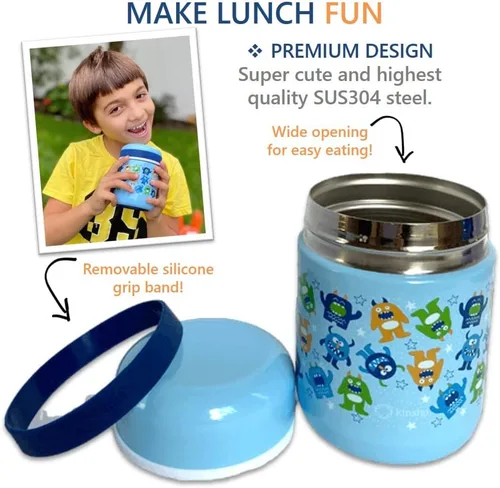Miniatura 2 de Termo para comida caliente, tarro de boca ancha aislado de acero inoxidable para el almuerzo, recipiente de sopa para niños, preescolar, a prueba