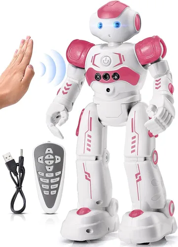 Miniatura 14 de KingsDragon - Robot RC, juguetes para niños, gestos y detección programable, robot inteligente a control remoto para niños de 3 a 8 años, regalo