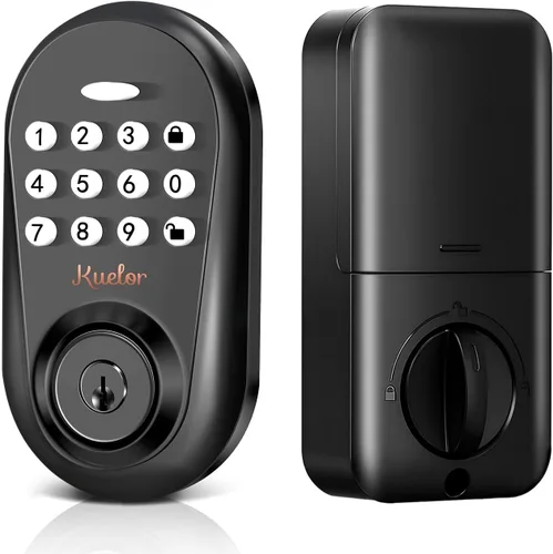 Cerradura de puerta de entrada sin llave, cerradura inteligente con teclado para puerta delantera, código de teclado electrónico con bloqueo