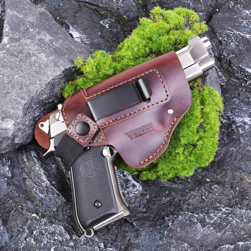 Miniatura 12 de IWB/OWB - Funda de cuero universal para pistola oculta para hombres y mujeres, compatible con Glock 17/19/23/26/42/43X Taurus G2/G2C/G3C Sig