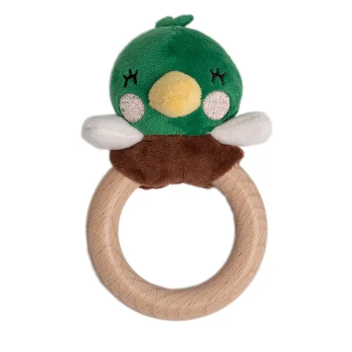 Miniatura 13 de Pearhead Mordedor de fresa para bebé, juguete sensorial de felpa suave con anillo de cuentas de silicona sin BPA y sonido arrugado, alivia el dolor