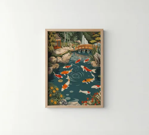 Miniatura 26 de Póster de paisaje, arte de pared retro vintage, galería de pintura de la naturaleza 22 (montañas Ades, 11 x 14 pulgadas, marco negro)