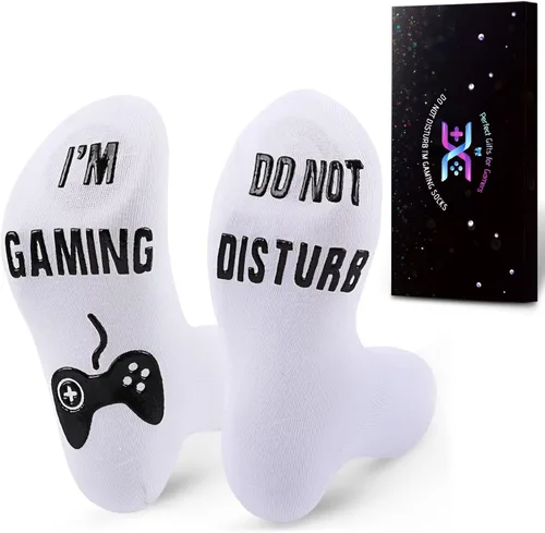 QAPIZM Do Not Disturb I'M Gaming Socks, Men Gifts Ideas Valentines Day Kids Valentine Boy Gamer Sock Gift for Mens Dad Father