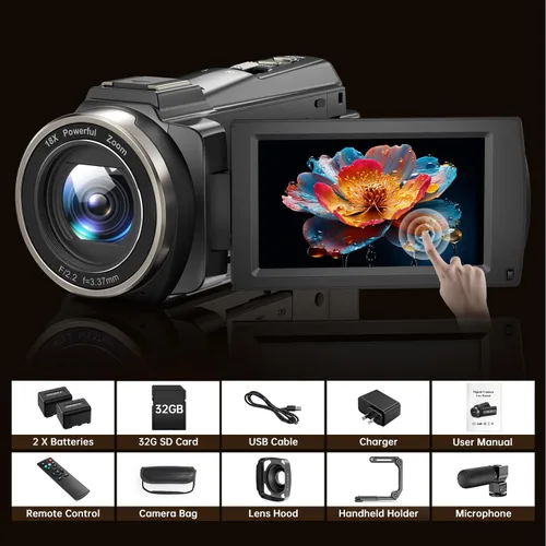 Miniatura 8 de Cámara de video 8K 88MP UHD WiFi Vlogging Cámaras para YouTube 18X zoom digital IR visión nocturna 3.0 pulgadas videocámara pantalla táctil