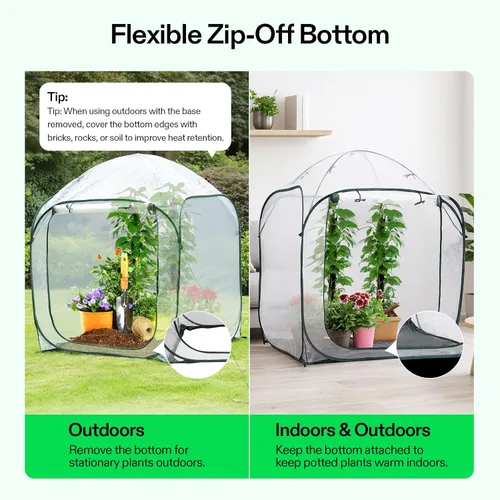 Miniatura 5 de VIVOSUN Invernadero portátil para caminar de 49 x 49 x 63 pulgadas, con cubierta de PVC y base desmontable, emergente instantáneo y plegable, mini