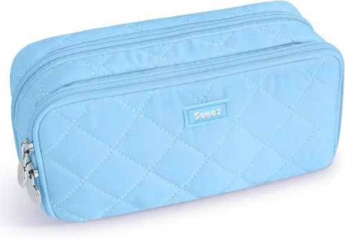 Miniatura 16 de Sooez Estuche grande para lápices, bolsa para lápices extra grande con 8 compartimentos, bolsa para bolígrafos de apertura amplia, organizador