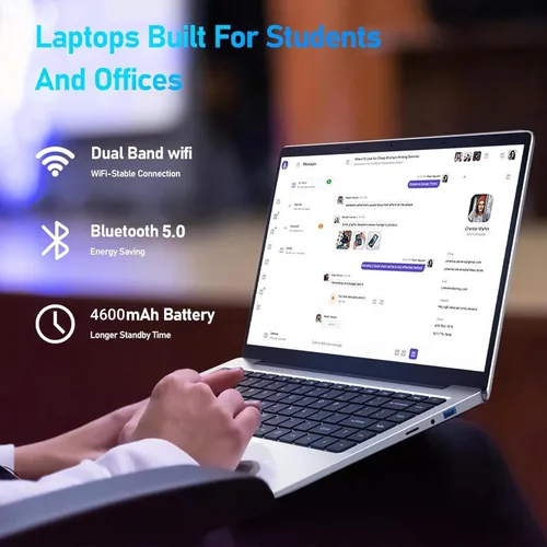 Miniatura 4 de Laptop FHD de 14.1 pulgadas, 8 GB DDR4 RAM, 256 GB SSD, computadora portátil con CPU Celeron N4020, computadora portátil Windows 11 Pro delgada