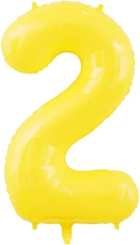 Miniatura 2 de Globos amarillos grandes de 40 pulgadas con corona, globos de helio de aluminio número 2, decoraciones de segundo cumpleaños, suministros
