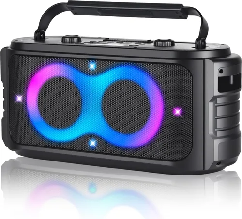 Altavoz Bluetooth Portátil 300W Pico Sonido Grande Potente Fuerte Graves Profundos Boombox Inalámbrico Grande con Subwoofer DSP Luz LED para Fiestas