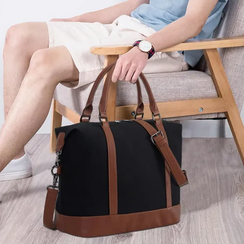 Miniatura 31 de BLUBOON Bolsas de viaje con cremallera, bolsa de lona para mujer, bolsa de fin de semana para mujer, bolsa de lona para llevar en la bolsa de lona
