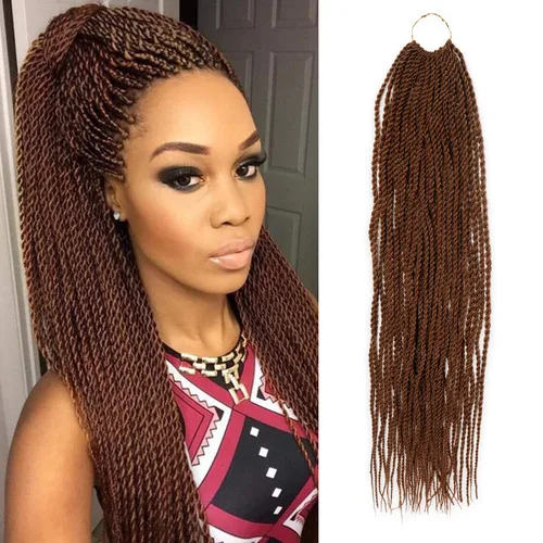 Miniatura 39 de AU-THEN-TIC Cabello senegalés con trenzas de ganchillo de 22 pulgadas, 6 paquetes de 40 mechones por paquete, extensiones de cabello de ganchillo