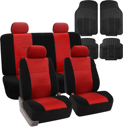 Miniatura 11 de FH Group Juego combinado: Trendy Elegance 3D Air Mesh Juego completo de fundas de asiento de coche, bolsa de aire y listo para dividir