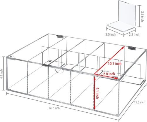 Miniatura 6 de MyGift Caja de almacenamiento de tarjetas coleccionables de 5 compartimentos, funda protectora de acrílico transparente de alta calidad