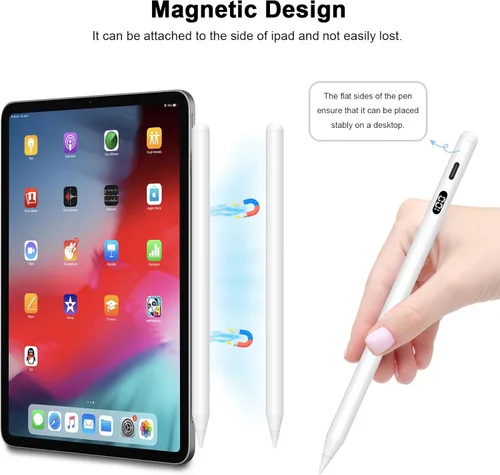 Miniatura 7 de iPencil de 2ª generación, lápiz para iPad con rechazo de palma y sensibilidad de inclinación, pantalla de alimentación LED, lápiz capacitivo