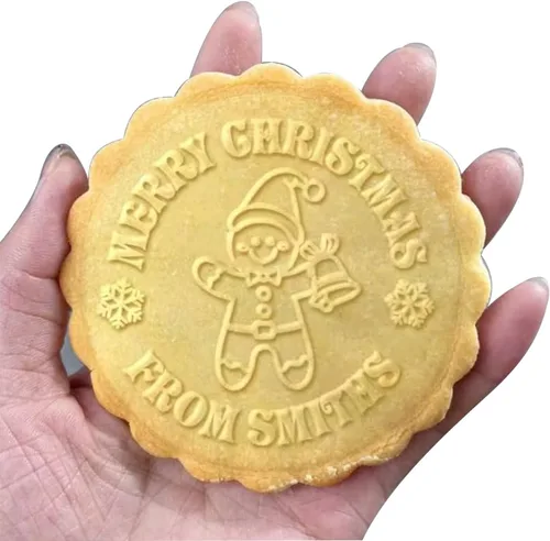 Miniatura 11 de Sello de galletas de Navidad personalizable 2025 con nombre de familia, sorpresa navideña para entusiastas de la repostería (diseño A)