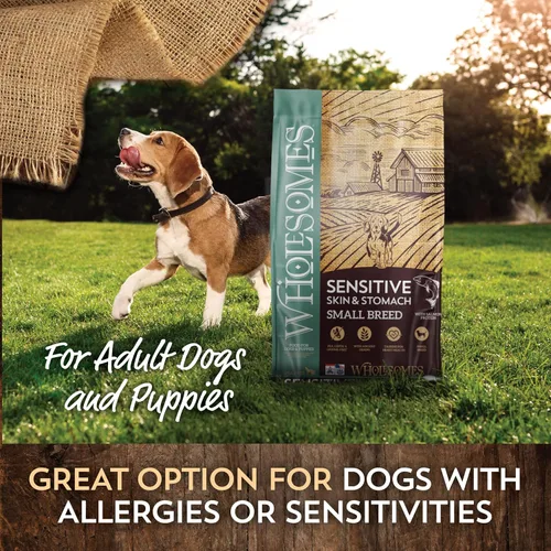 Miniatura 4 de Wholesomes Sensitive Skin & Stomach Small Breed Dry Dog Food, Salmon Meal & Brown Rice Recipe, Pea-Free & Whole Grains, All Life Stages, 12 lb Bag
