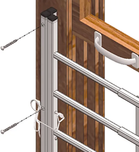 Miniatura 8 de Segal Store 4748 protector de seguridad para ventana para niños, ajustable, fijo, evita caídas accidentales, se incluyen tornillos resistentes a