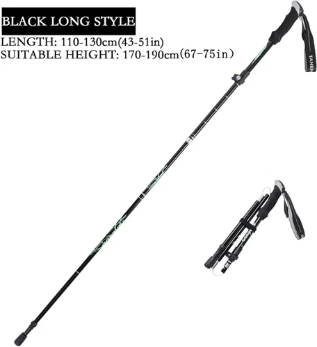 Miniatura 2 de Bastones de trekking – 1 pieza deportiva de aluminio 7075 anti choque caminata senderismo bastón, ultraligero Alpenstock, ajustable rápido, poste