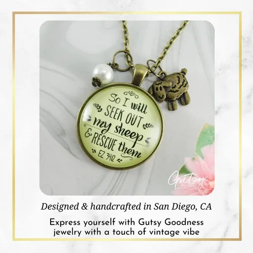 Miniatura 19 de Gutsy Goodness Faith He Cares - Collares hechos a mano con mensaje para mujer cristiana