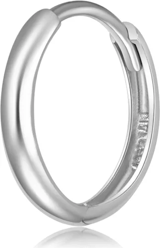 Miniatura 6 de Aretes de aro de oro blanco de 14 quilates de 0.079 in de grosor, 3 tamaños diferentes disponibles