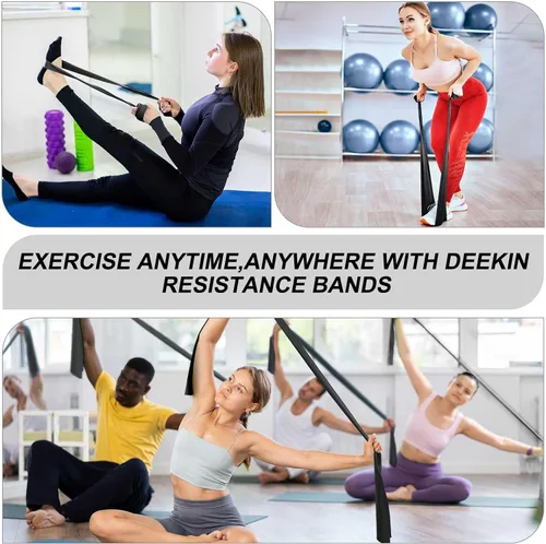 Miniatura 5 de DEEKIN Juego de 10 bandas de resistencia profesionales para ejercicio, sin látex, para pilates, terapia física, entrenamiento de fuerza, yoga