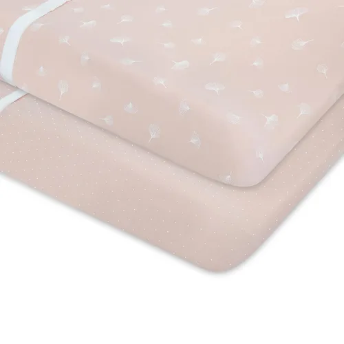 Miniatura 5 de Ely's & Co. Funda para cambiador, sábanas para cambiador de pañales, paquete de 2, juego de sábanas para cunas para bebés, 100% algodón de punto