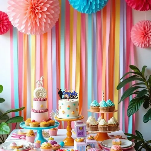 Miniatura 7 de 1 paquete de decoración para tarta de graduación para niña, con purpurina, para diploma, decoración para adultos mayores 2026, para niñas, escuela