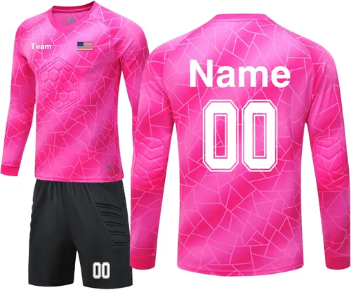 Camiseta de portero de fútbol personalizada para niños y jóvenes, acolchada con número de nombre, logotipo del equipo, para niños y adultos