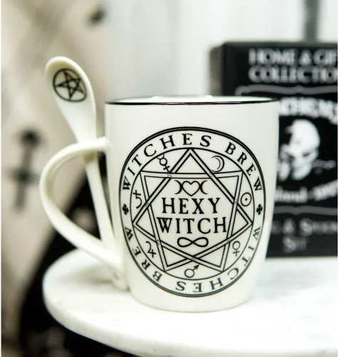 Miniatura 4 de Magical Symbols Pentacles Witches Brew Hexy Witch Coffee Mug and Spoon Set