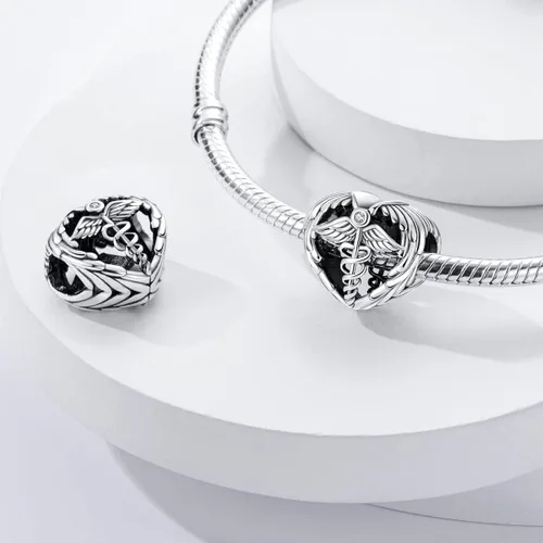 Miniatura 3 de Hapour Abalorios de plata de ley 925 aptos para pulseras de dije, dije de corazón de sol para mascotas, pulsera y collar, cuentas de joyería