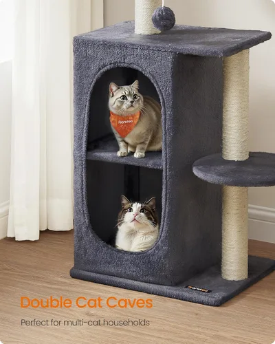 Miniatura 3 de Feandrea - Árbol para gatos, torre pequeña para gatos de interior, cuevas de felpa con percha, postes para arañar, para espacios pequeños, gatitos