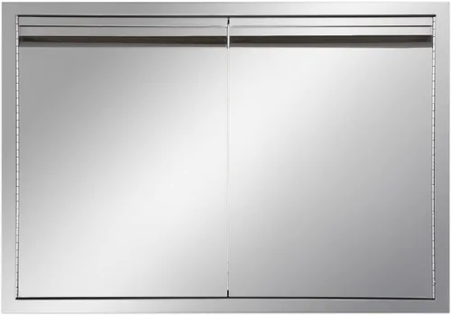 Miniatura 21 de Puerta de cocina para exteriores, 18 pulgadas de ancho x 21 pulgadas de alto, panel de puerta de doble pared de acero inoxidable, parrilla de una