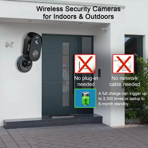 Miniatura 2 de LETSCEE Cámaras para Seguridad del Hogar Interior y Exterior, Cámaras de Seguridad Inalámbricas para Exteriores con Batería Recargable y WiFi