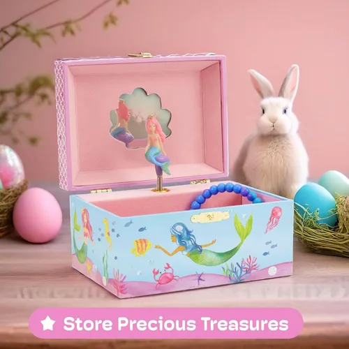 Miniatura 9 de Jewelkeeper Joyero para niñas – Muñeca bailarina negra y caja de música – Swan Lake Tune – Organizador de joyas – 6 x 5 x 4 pulgadas