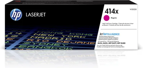 HP 414X Cartucho de tóner de alto rendimiento magenta | Funciona con Color LaserJet Enterprise M455dn, MFP M480f, Pro M454, MFP M479 | W2023X