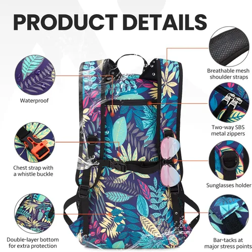 Miniatura 4 de Venture Pal Mochila de senderismo ligera plegable de 40L para viaje y camping