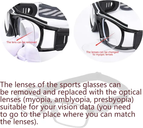 Miniatura 3 de SooGree Gafas deportivas de baloncesto para hombres y mujeres, gafas de seguridad, gafas de deporte, antivaho y choque de colisión