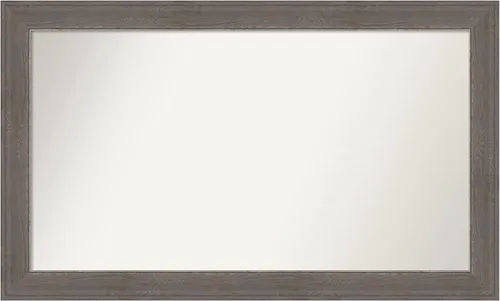 Miniatura 487 de Amanti Art Espejo de pared personalizado no biselado (24.5 x 24.5 pulgadas), marco gris marrón alta, varios tamaños personalizados, espejo de baño